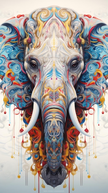 Psychedeliczny kolorowy słoń