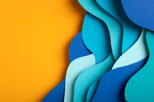 Zdjęcie psychodeliczne kształty papieru w różnych odcieniach kolorów
