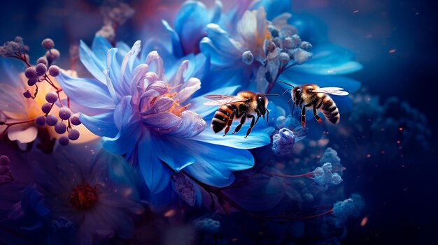 Pszczoła na kwiecie Generatywna sztuczna inteligencja