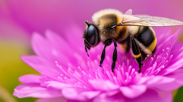Zdjęcie pszczoła siedząca na kwiecie