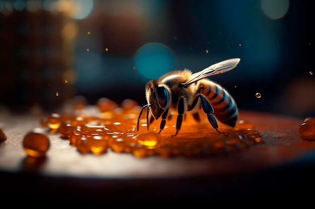 Pszczoła zbiera syrop Generative AI