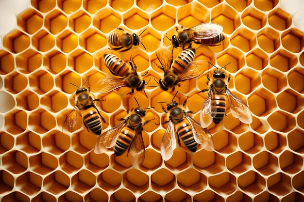 Zdjęcie pszczoły na kwiatach słodki nektar miód pszczelarstwo