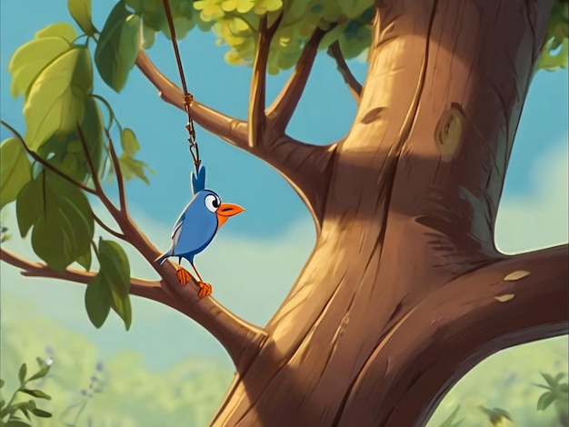 ptak wiszący na gałęzi z gałęzią, na której jest ptak