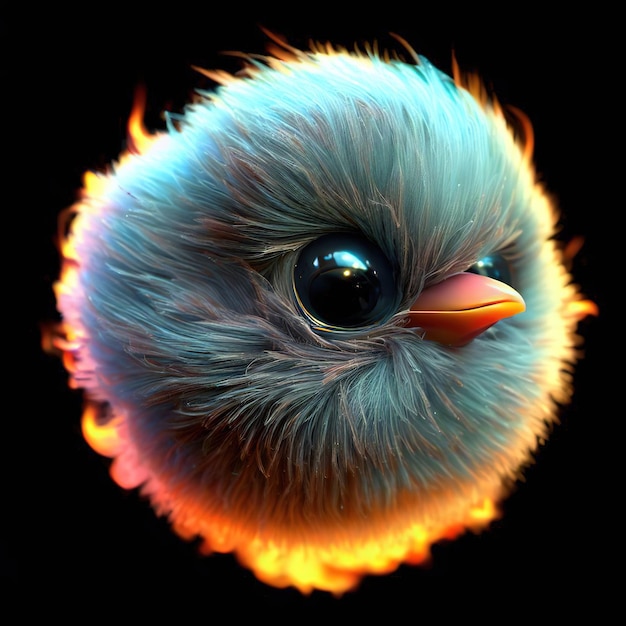 Ptak z płomieniem na twarzy