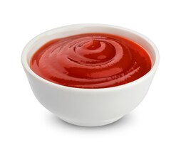 Puchar odizolowywający na bielu ketchup