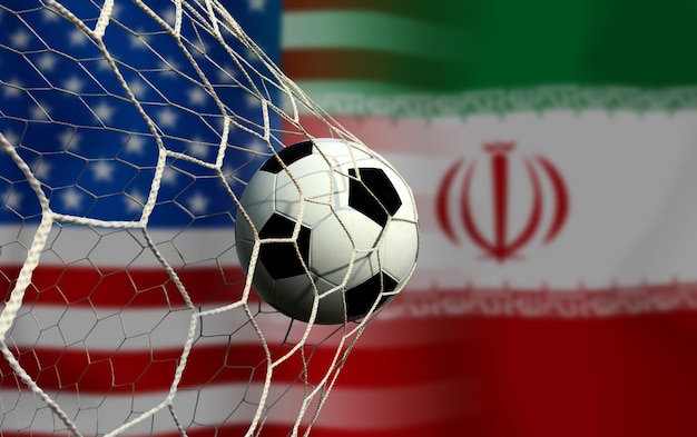 Puchar piłki nożnej między narodową Ameryką a narodowym Iranem