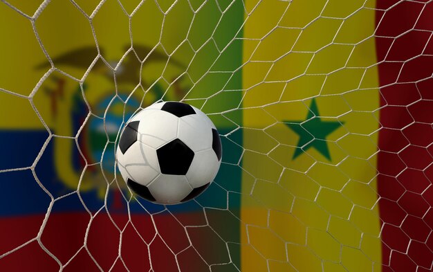 Puchar piłki nożnej między narodowym Ekwadorem a narodowym Senegalem