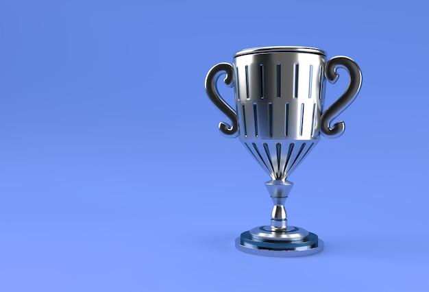 Puchar trofeum renderowania 3D na białym tle na kolor tła.