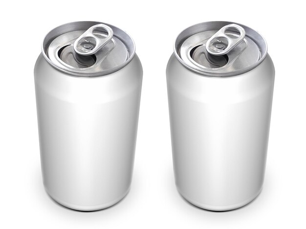 Pudełka aluminiowe na białym tle Dla projektu