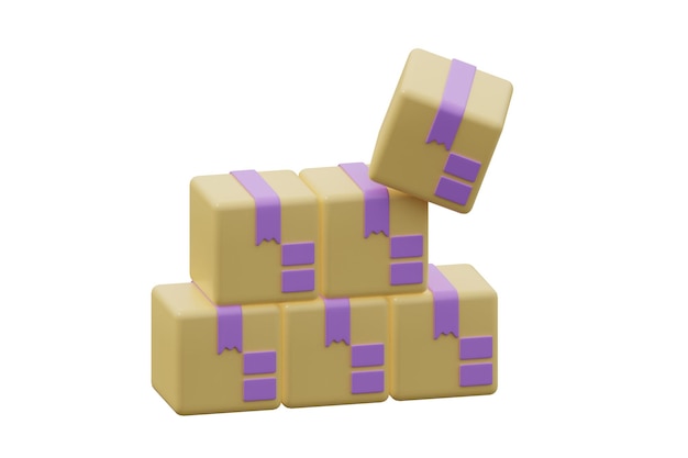 Zdjęcie pudełka ikona na białym tle biały bacground renderowania 3d