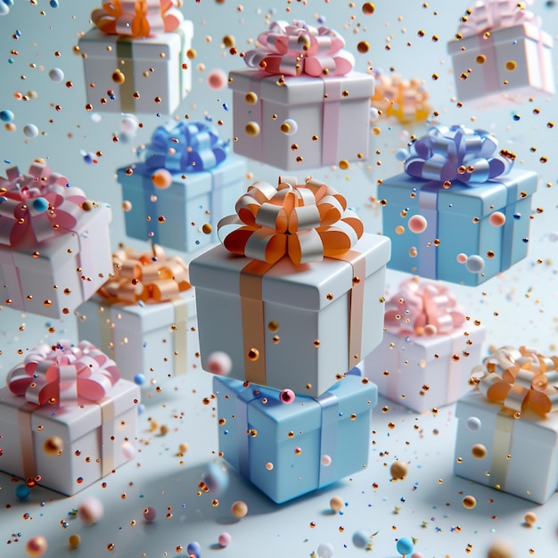 Pudełka na prezenty urodzinowe 3D