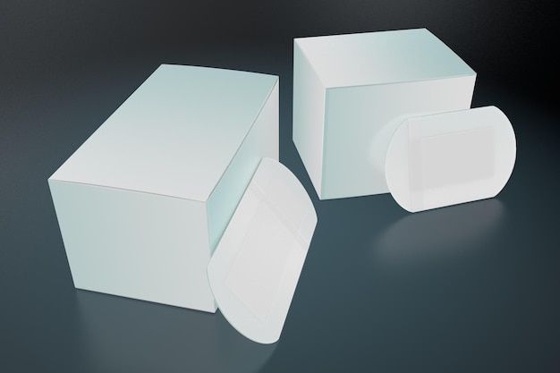 Pudełka z plasterami medycznymi 3d model