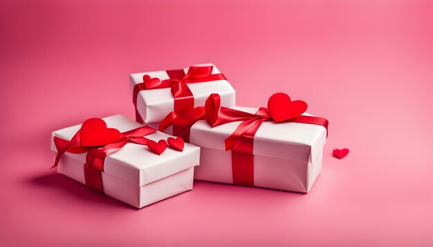 Pudełka z prezentami na Walentynki