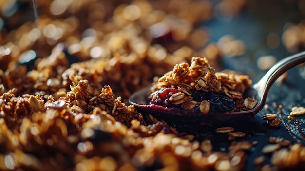 Zdjęcie pudełko acai z bananem i chrupiącym granola