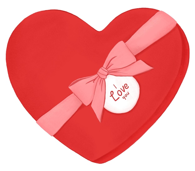 Pudełko czekoladowe Valentines naklejka png urocza ilustracja deserów przezroczysty tło