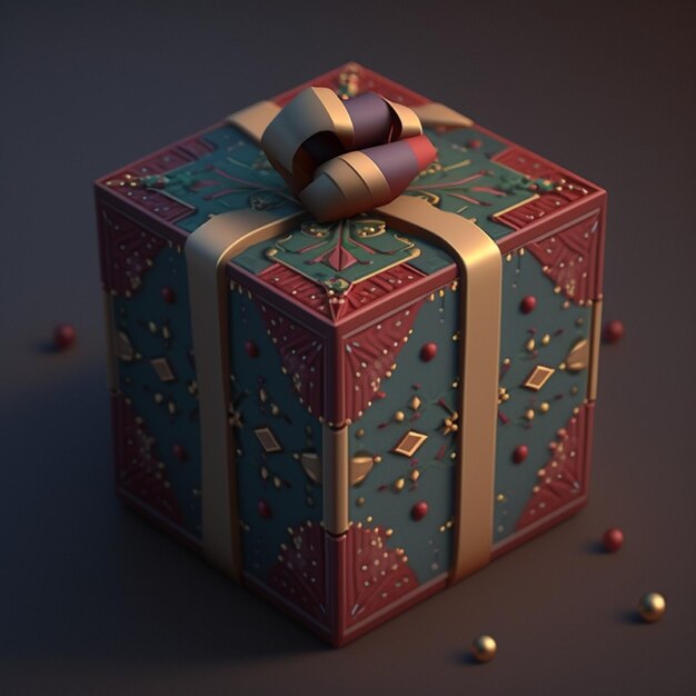 Pudełko na prezenty stworzone przez sztuczną inteligencję