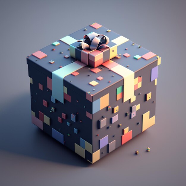 Pudełko na prezenty stworzone przez sztuczną inteligencję