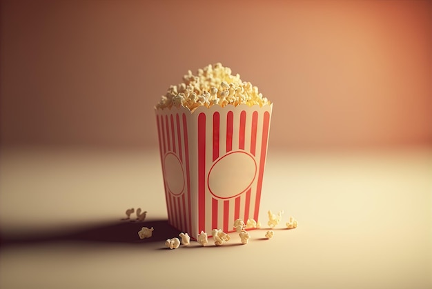 Pudełko popcornu Pakiet popcornu w kinie Generative AI