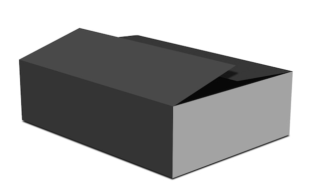 Zdjęcie pudełko z otwartą pokrywą na odosobnionym białym tle