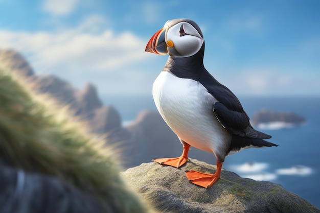 Puffin Arctica Arcticasea Portret ai generowany