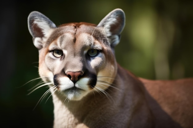 Puma jest pokazana na tym zbliżeniu.