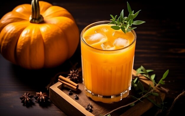 Zdjęcie pumpkin juice halloween koncepcja