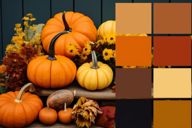 Pumpkin Palette Autumn Colors Zdjęcia dyni