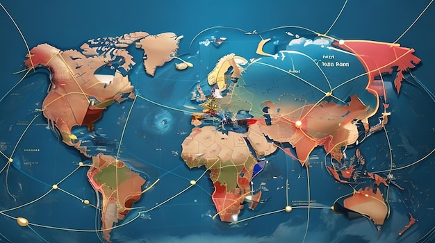 Punkt mapy świata połączenia z globalną siecią