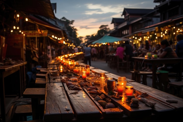 Zdjęcie purious nocny targ w phuket w tajlandii generatywne ia