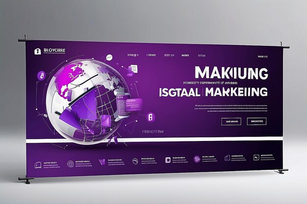 Purple Digital Marketing Banner Sign Blochure Flyer Banner Design Digital Marketing Agency i styl korporacyjny