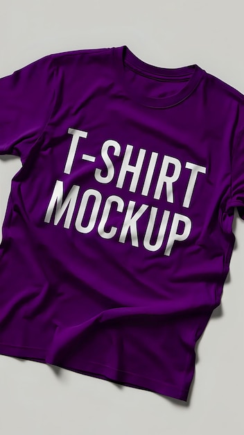 Purple T-Shirt Mockup z tekstem