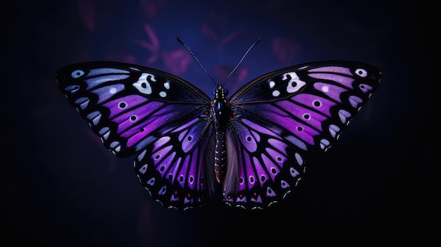 Zdjęcie purpurowe i czarne tła motyli