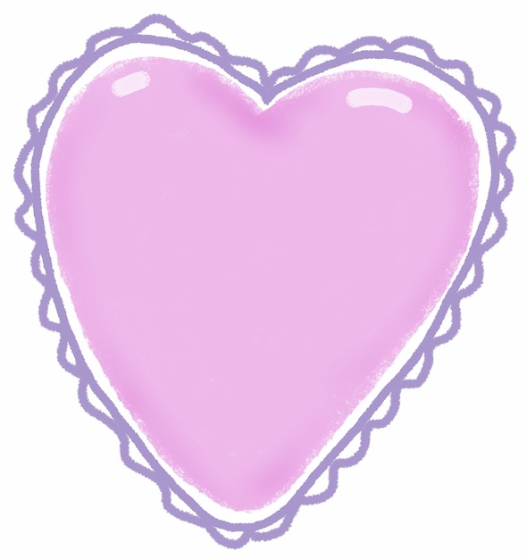 Purpurowe serce clipart, pastelowa ilustracja serca, delikatny fioletowy element miłości Walentynki wystrój, baby shower