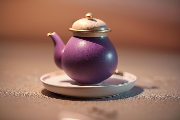 Purpurowy garnek z gliny Chiński garnek z ceramiki Światowo znany tapeta tło zestaw herbaty