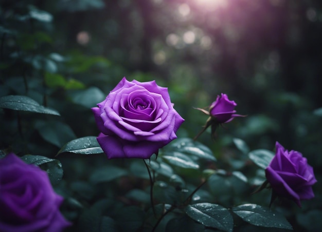 Purpurowy ogród różowy