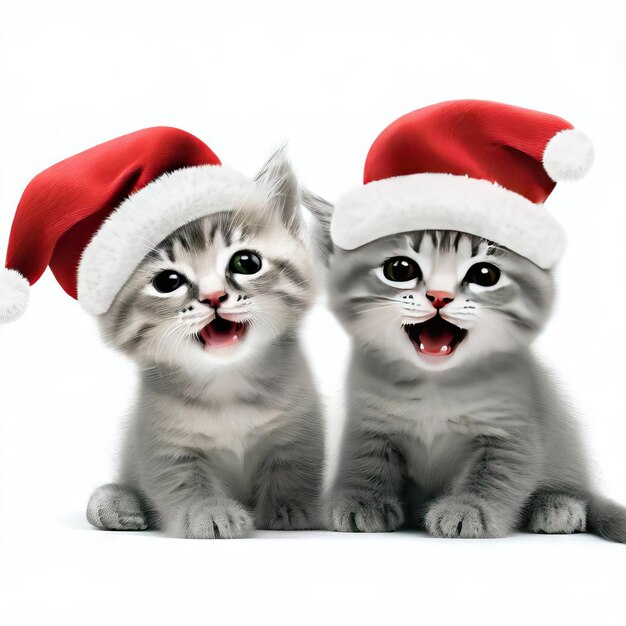 Purrfect Santa Hat Duo Generacyjna sztuczna inteligencja