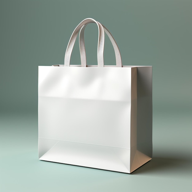 Pusta biała księga torba na zakupy na tle gary Mock up 3D Rendering