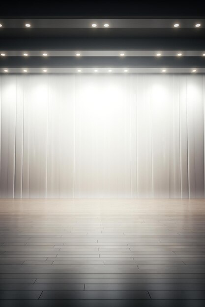Zdjęcie pusta biała scena teatralna z miękkim oświetleniem