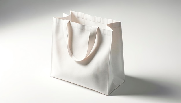 Pusta biała torba na jasnym tle idealna do prezentacji marki lub logo Generatywna sztuczna inteligencja