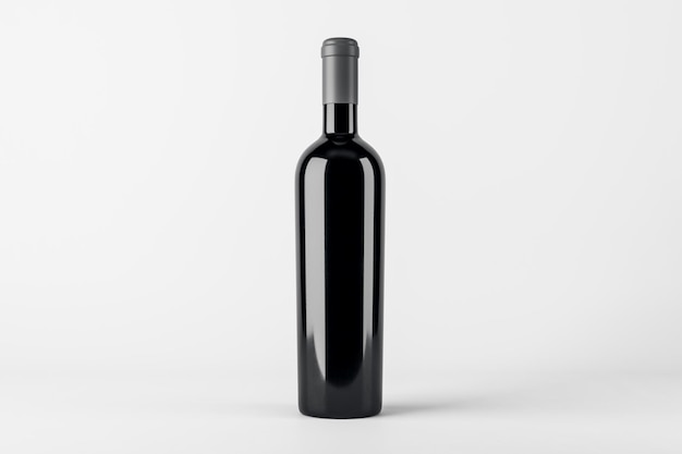 Pusta botta z makietą miejsca na białym tle Produkt napojów alkoholowych i koncepcja reklamy Rendering 3D