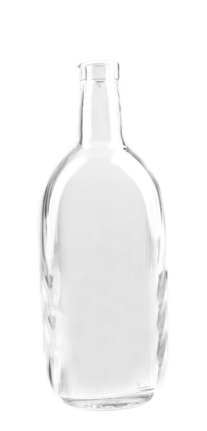 Zdjęcie pusta butelka szklana na białym tle