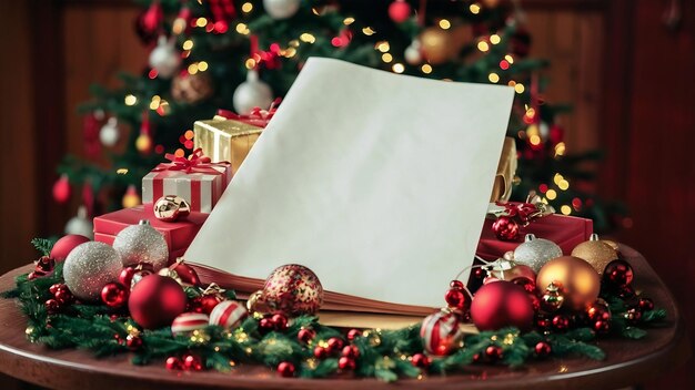 Pusta kartka i ramka do świątecznych dekoracji