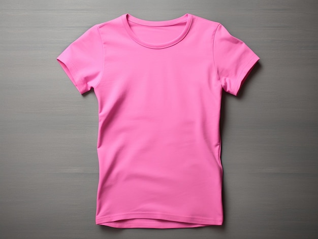 Zdjęcie pusta kobieca koszula w różowym kolorze na zwykłym tle