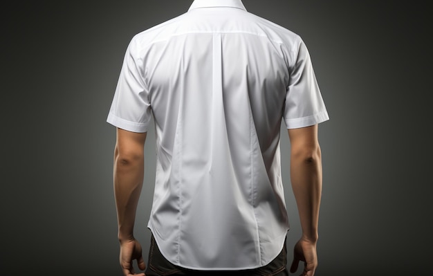 Pusta koszula z kołnierzykiem makieta z przodu iz tyłu widoki prezentacji projektu tee do drukowania renderowania 3d