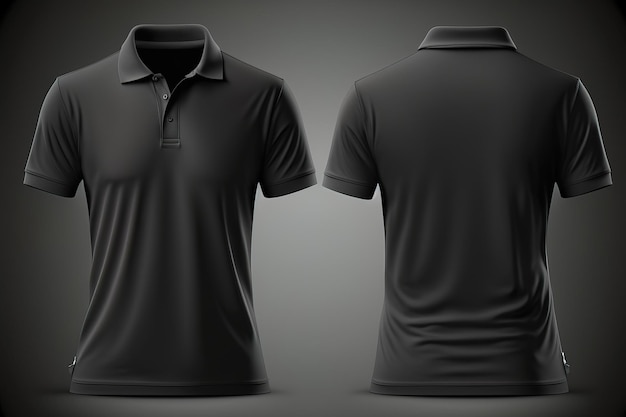 Pusta koszulka polo dla mężczyzn w kolorze czarnym z ciemnym tłem