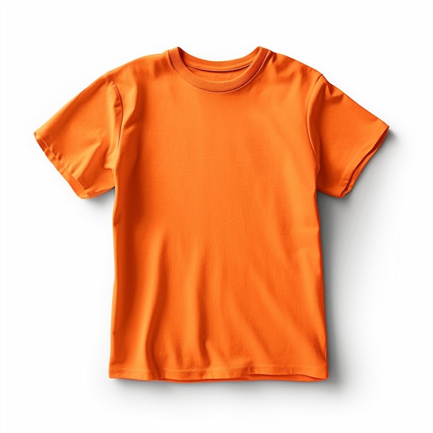 Pusta koszulka w pomarańczowym kolorze Makieta izolowane zdjęcie AI wygenerowane