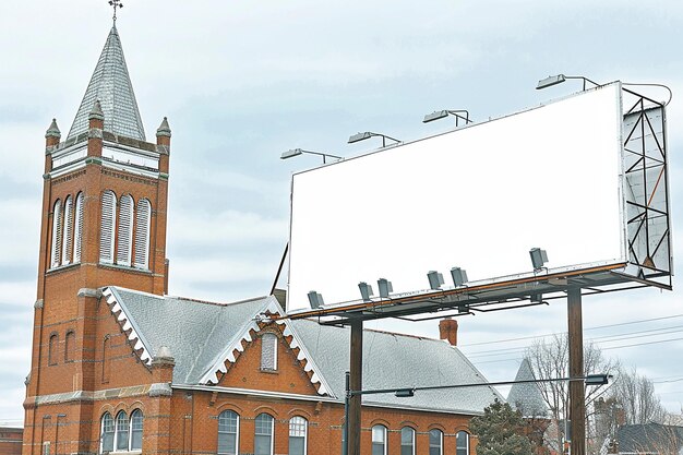 Zdjęcie pusta maketa billboardu w dzielnicy historycznej