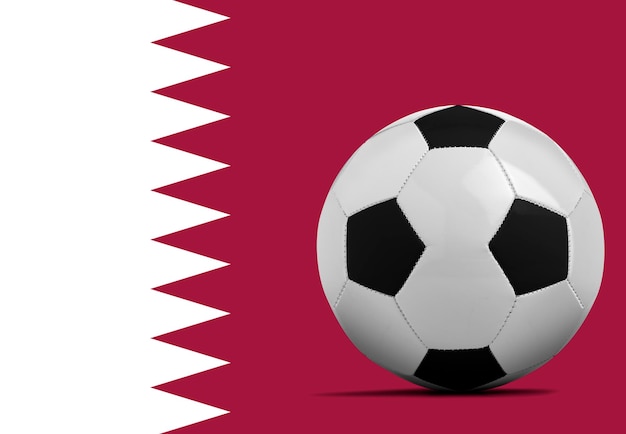 Pusta piłka z flagą reprezentacji Kataru