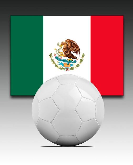 Pusta piłka z flagą reprezentacji Meksyku