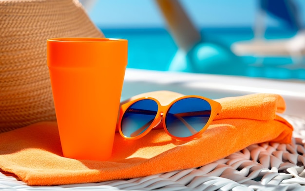 Pusta plastikowa tubka z filtrem przeciwsłonecznym do makiety na plaży Balsam na lato Koncepcja pielęgnacji skóry